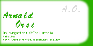 arnold orsi business card